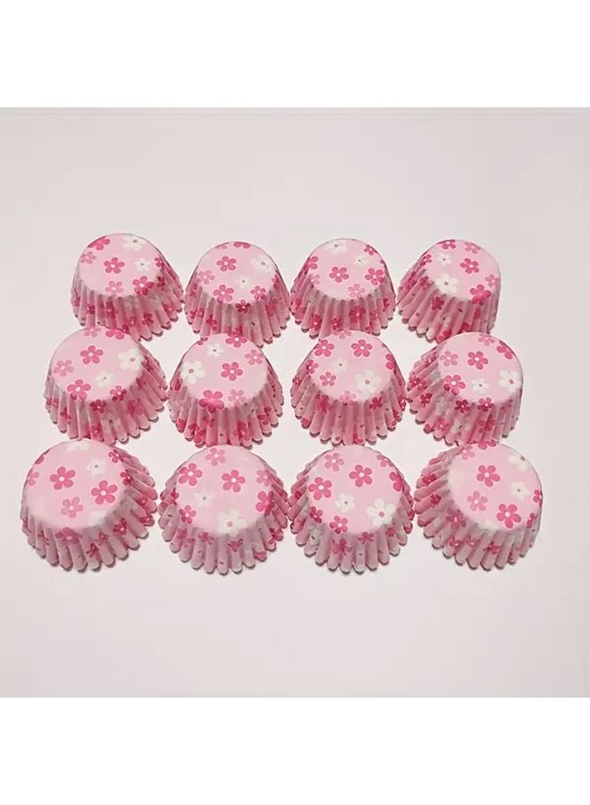 250pcs Pastel Pink Floral Cupcake Liners Reusable Non Stick Baking Cups For Birthday Wedding Party - Image 2